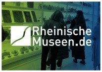 Grafik: Gerün-blauer Grund mit Aufschrift Rheinische Museen