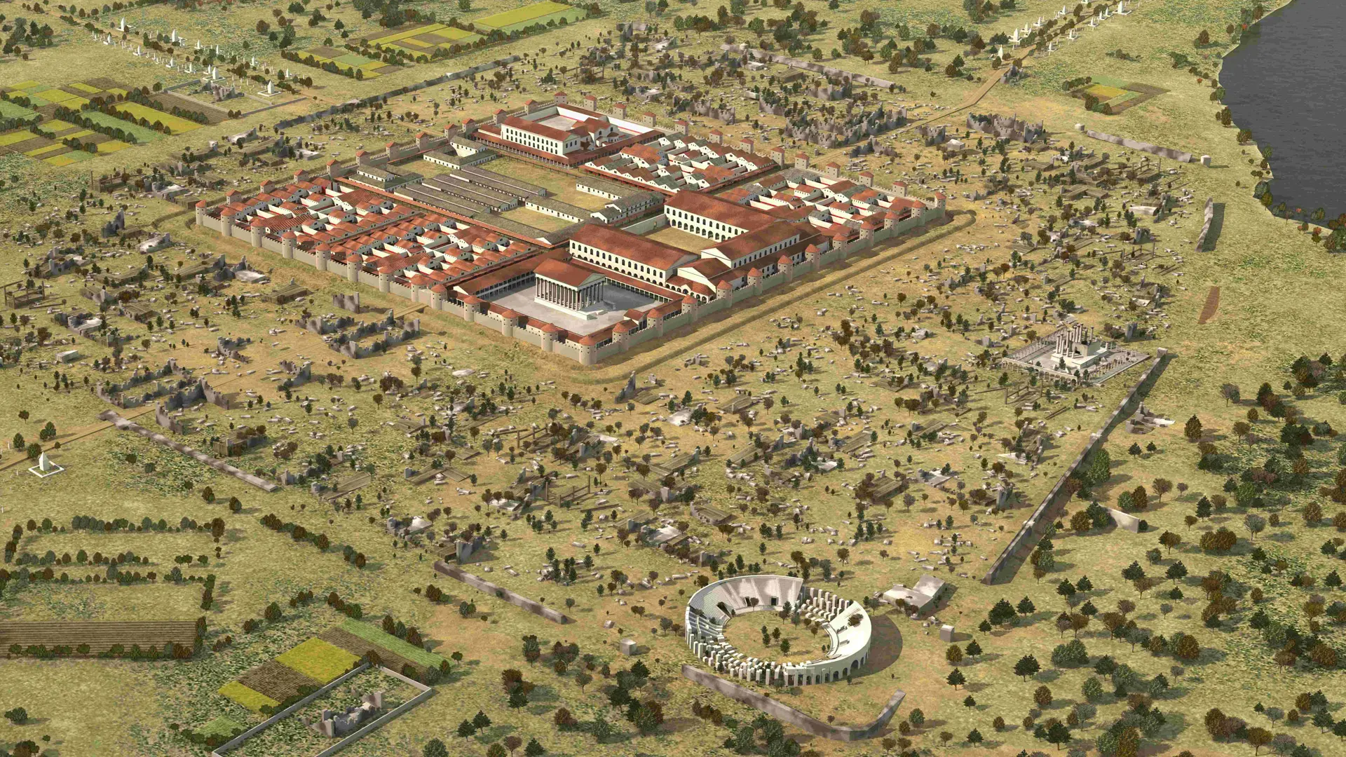 Rendering der spätantiken Festung "Tricensimae"