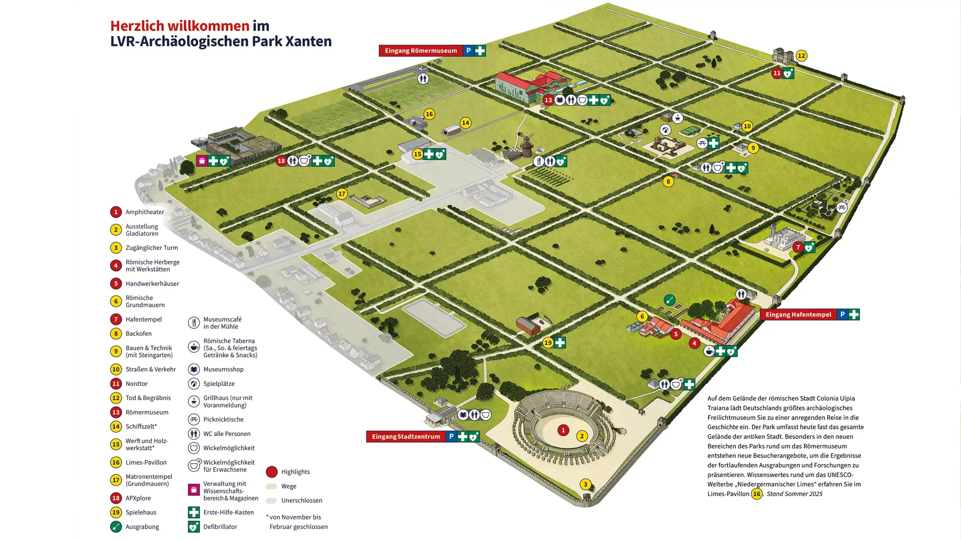 Grafik des Archäologischen Parks