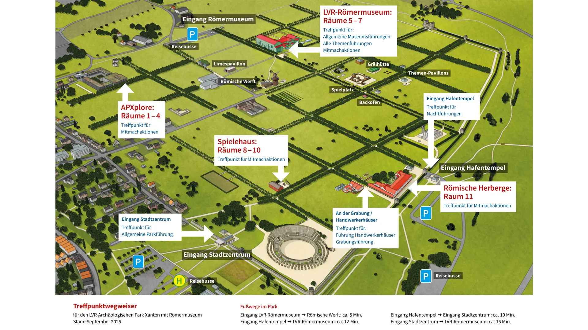 Grafik des Archäologischen Parks