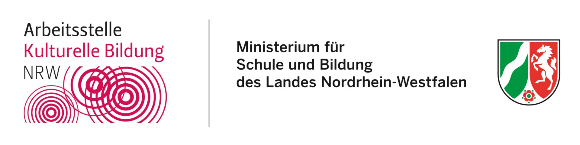 Kombiniertes Logo von Arbeitsstelle Kulturelle Bildung und Schulministerium NRW