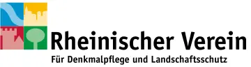  bunte Kacheln mit Grafiken zur Kulturlandschaft und Schriftzug "Rheinischer Verein für Denkmalpflege und Landschaftsschutz"