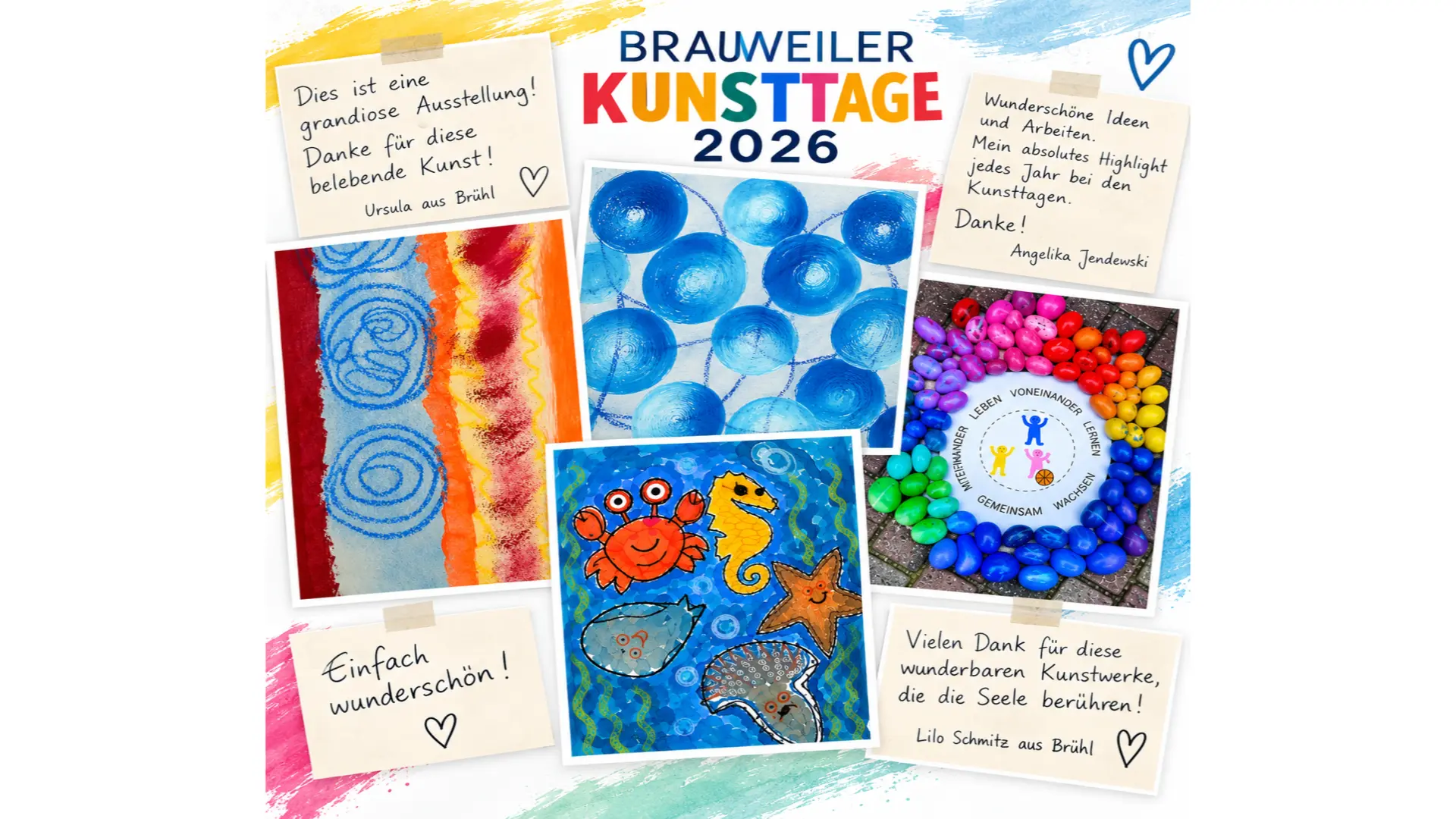 Gemaltes Bild - in der Mitte Steht das Wort Danke. Zu sehen sind auch Sonne, Wolken und Blumen.