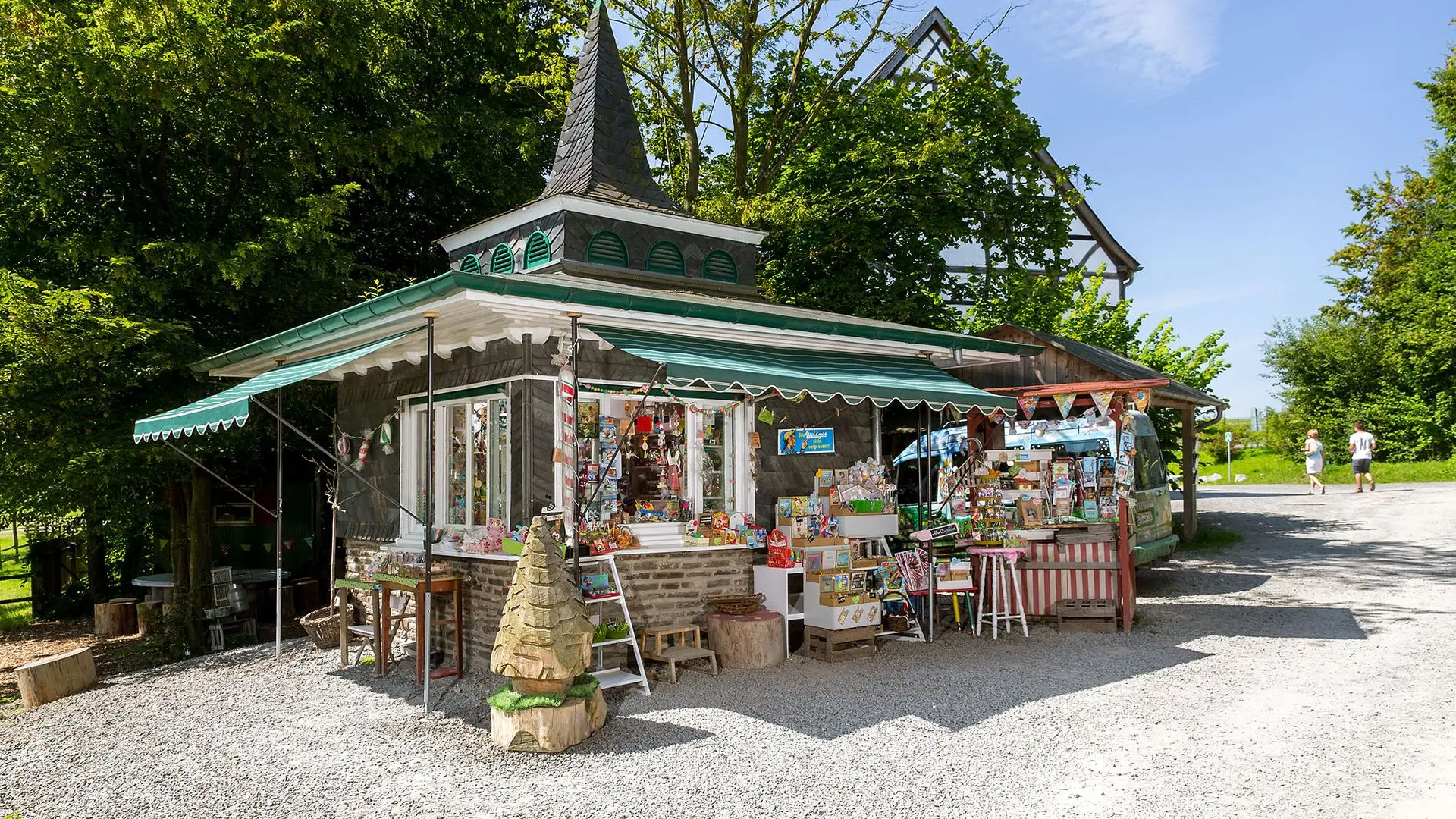 Der historische Kiosk aus Wermelskirchen im LVR-Freilichtmuseum Lindlar 