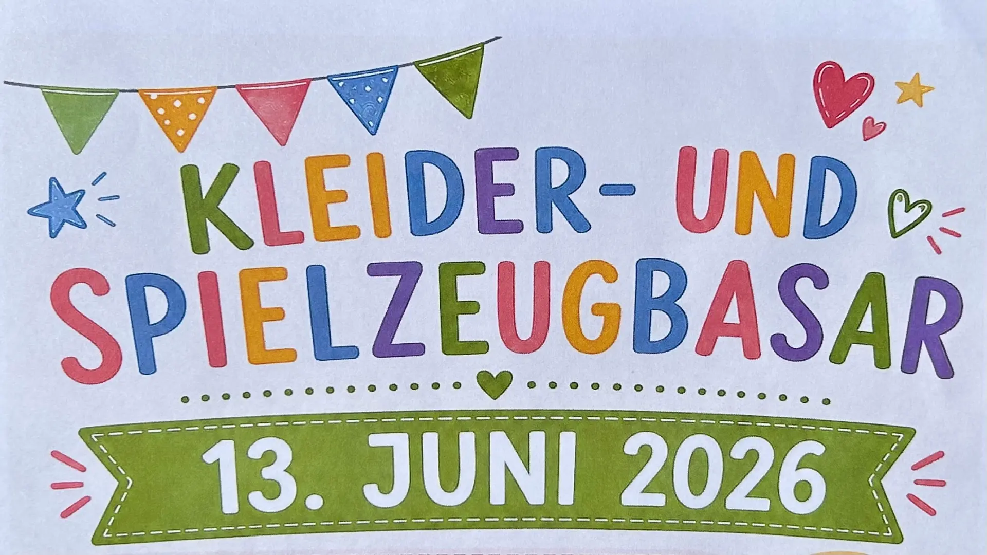 Einladungsplakat zum Kinder- und Spielzeugbasar