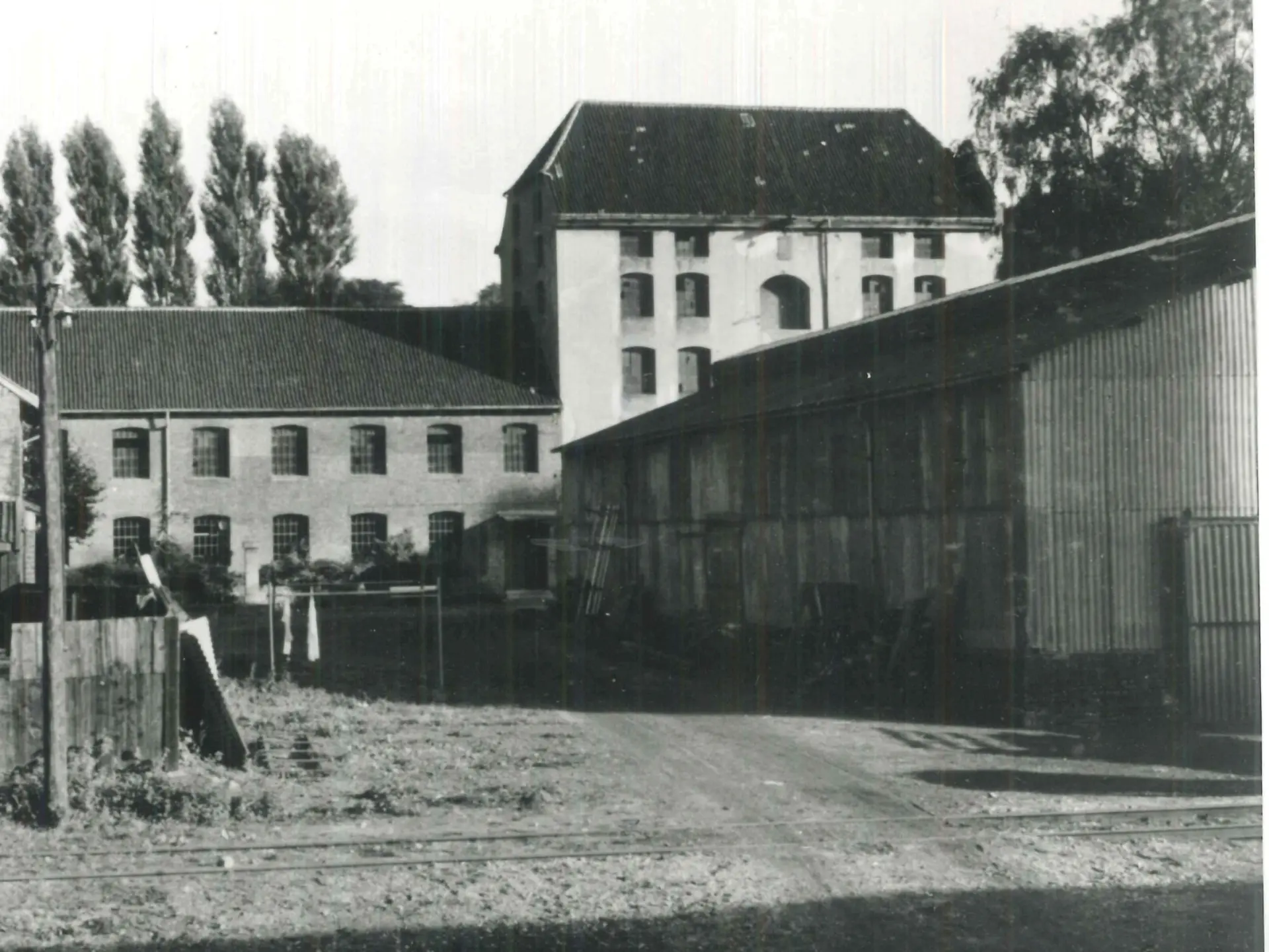 Historische Luftaufnahme von Gebäuden