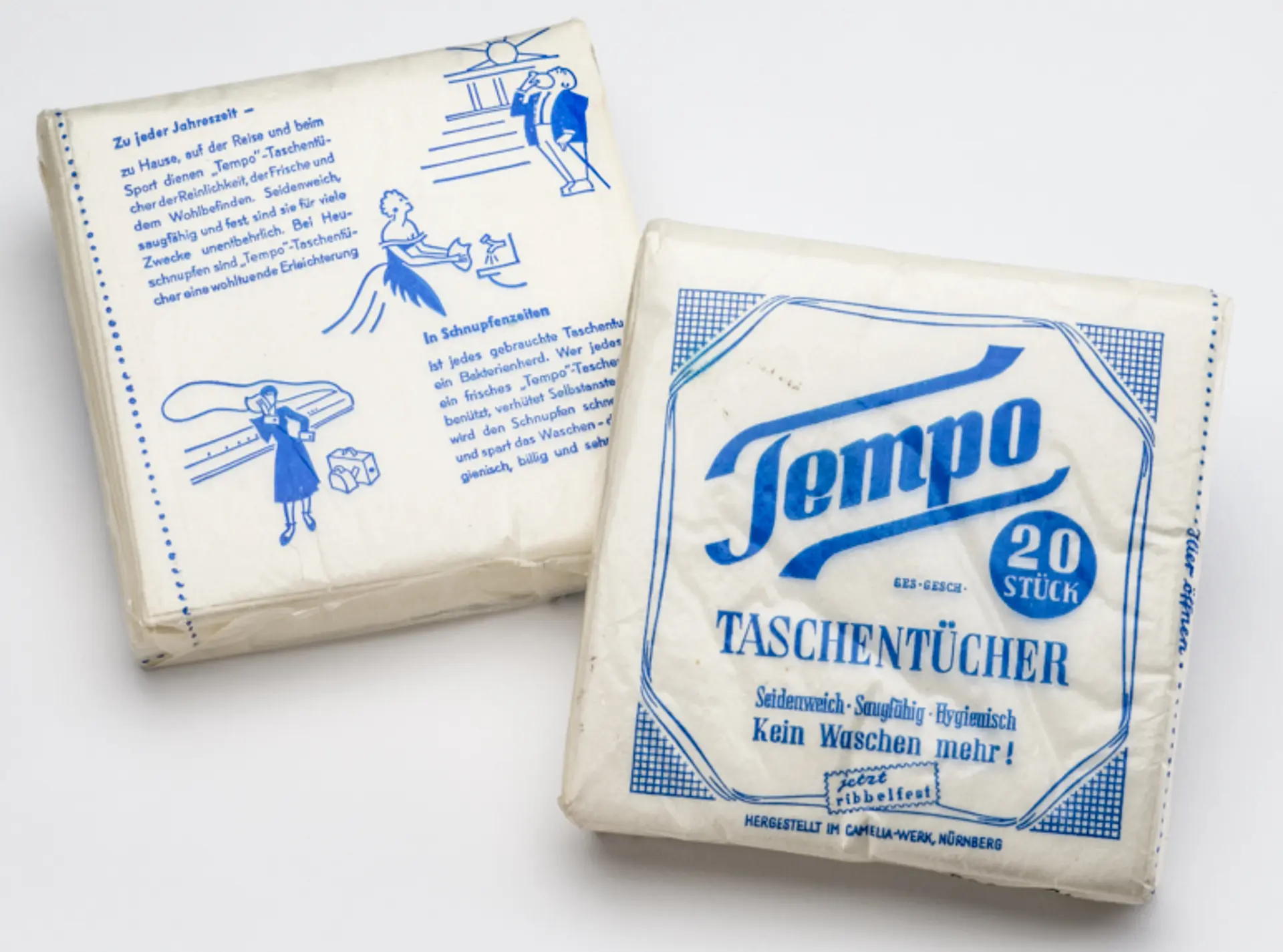 Zwei historische Tempo-Verpackungen