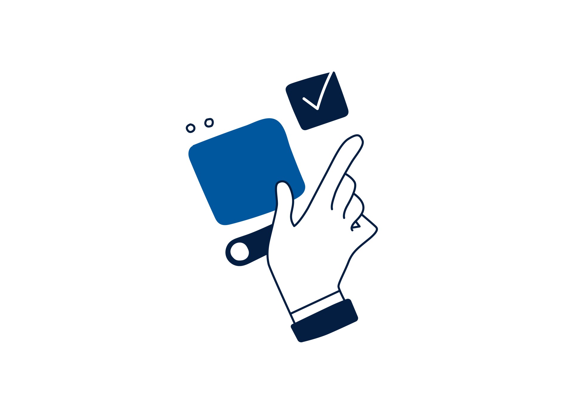 Illustration Hand und Social Media Symbole