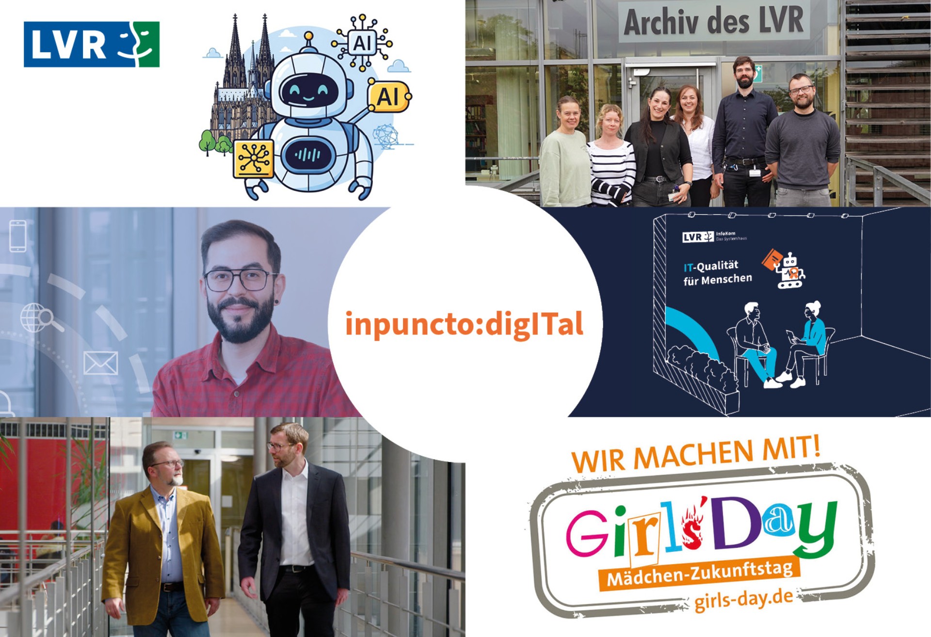 Bildcollage aus den verschiedenen Themen der inpuncto:digITal