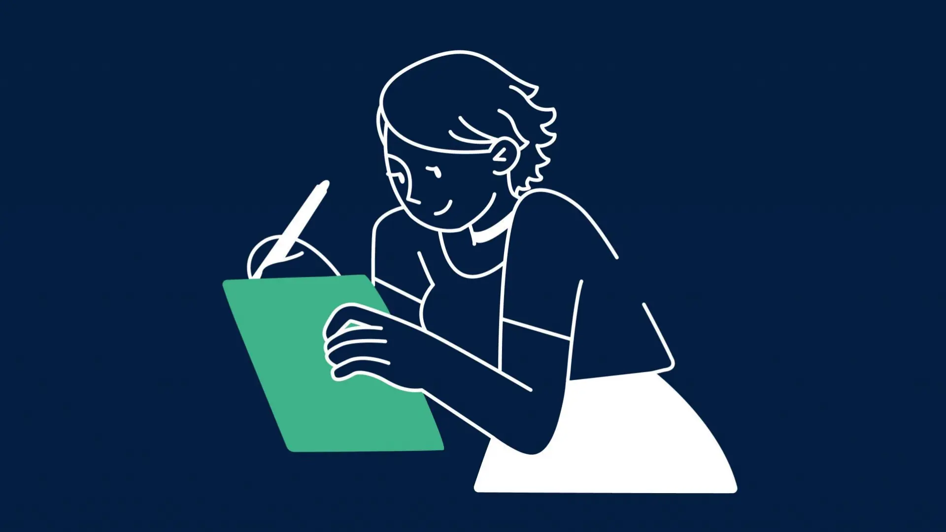 Illustration: Frau mit Schreibblock