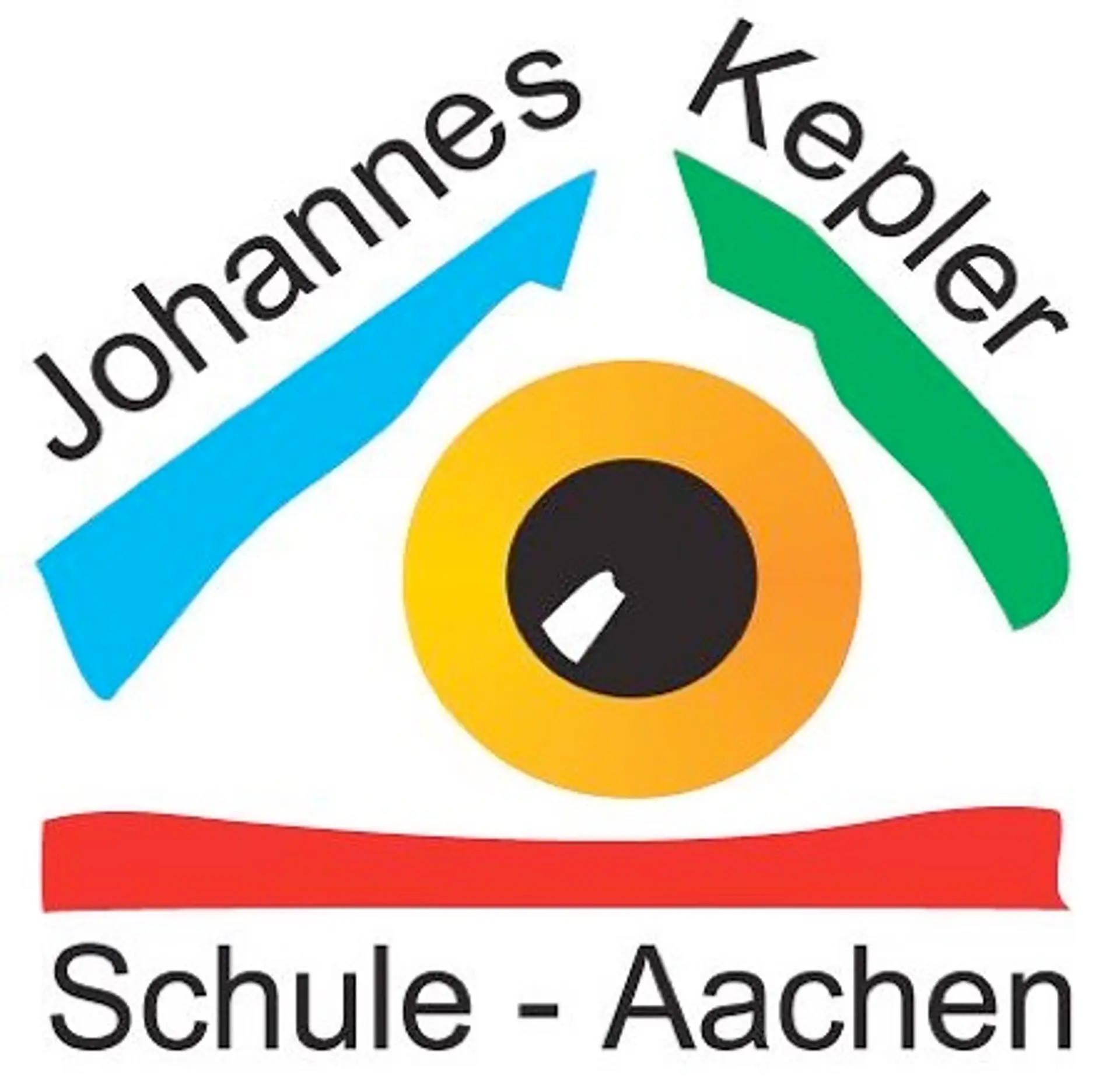 Schullogo: Schriftzug mit Auge