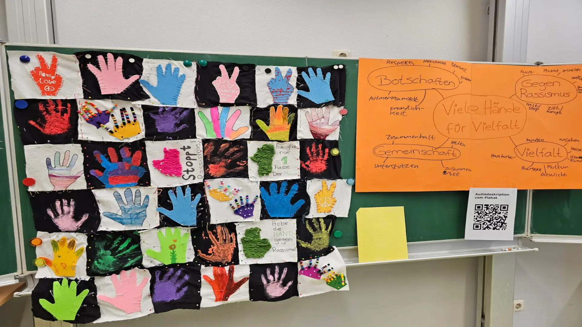 Abbildung von verschiedenen Händen in Patchwork-Optik