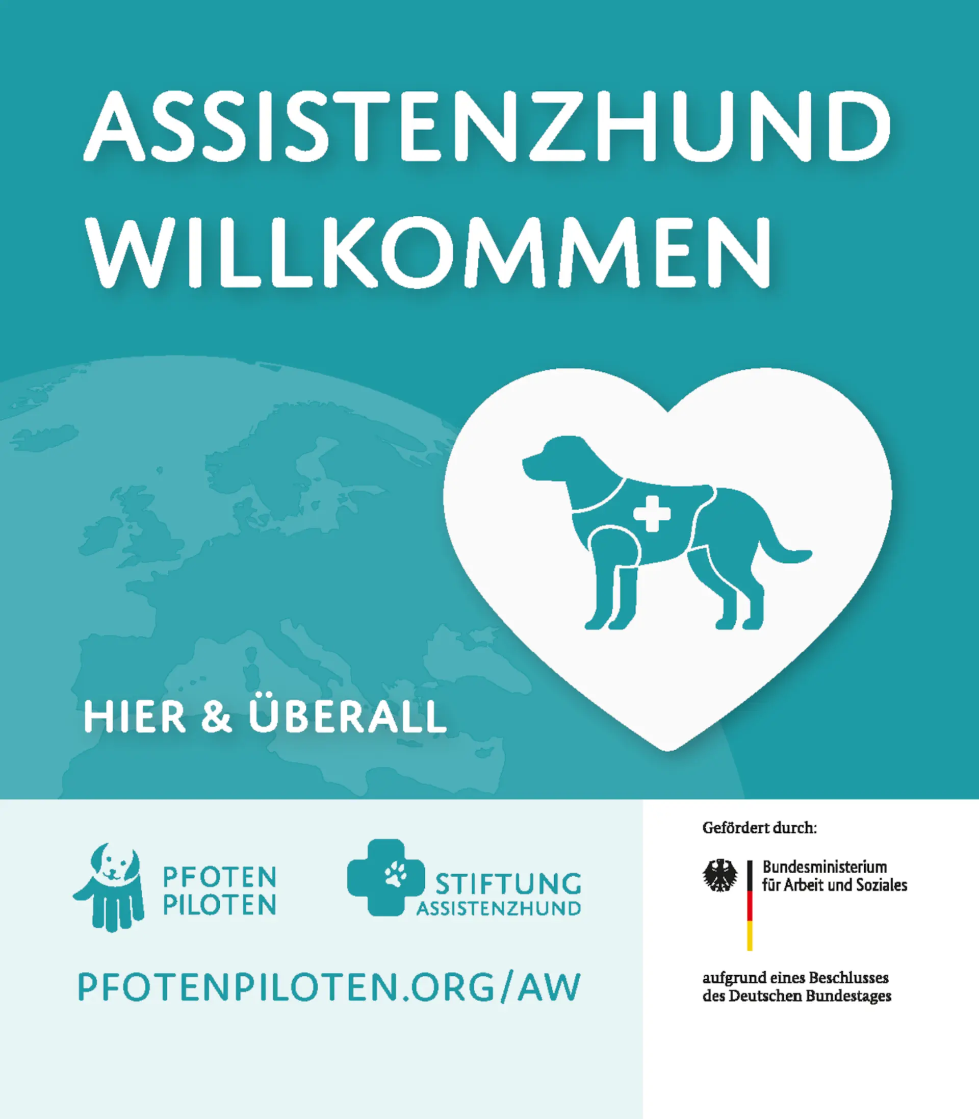 Infografik zur Aktion "Assistenzhunde Willkommen"