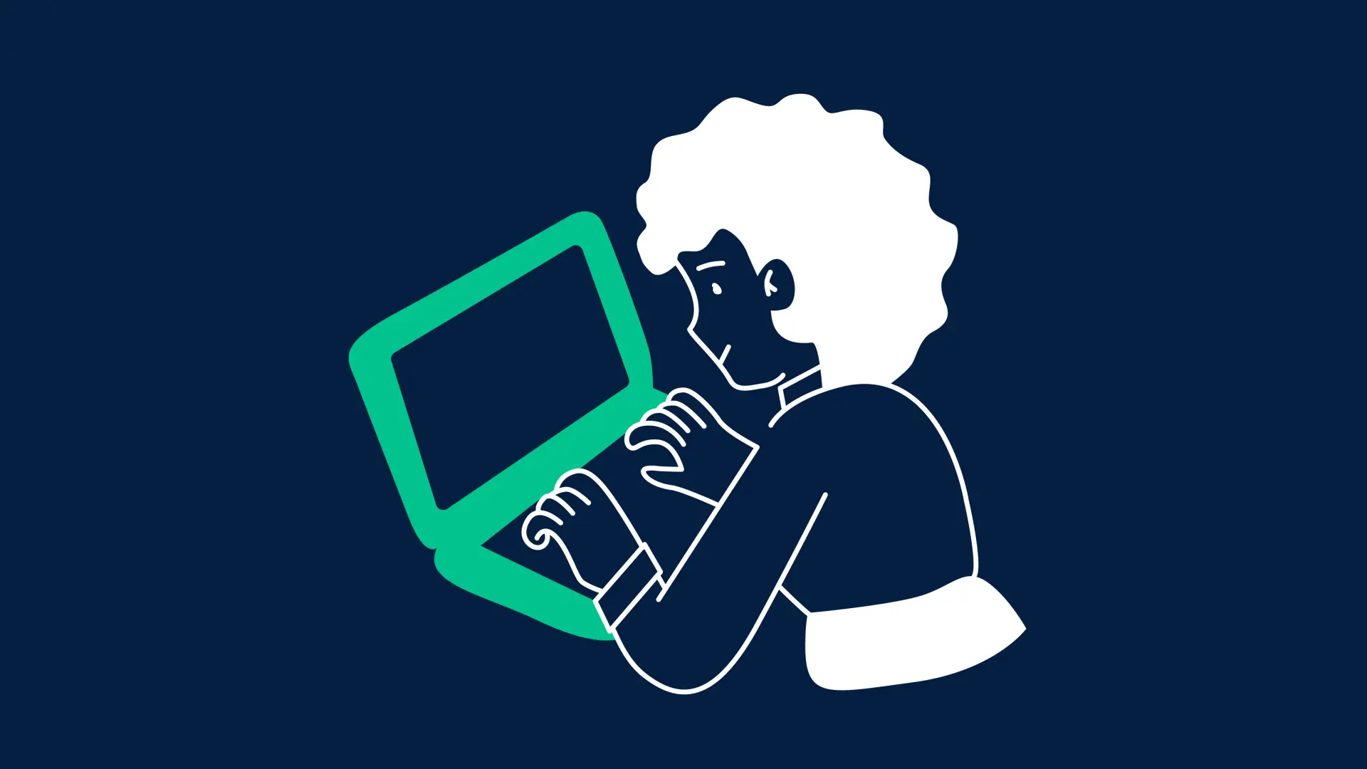 Kleine Frau vor einem Glossar stehend mit großem Stift in der Hand