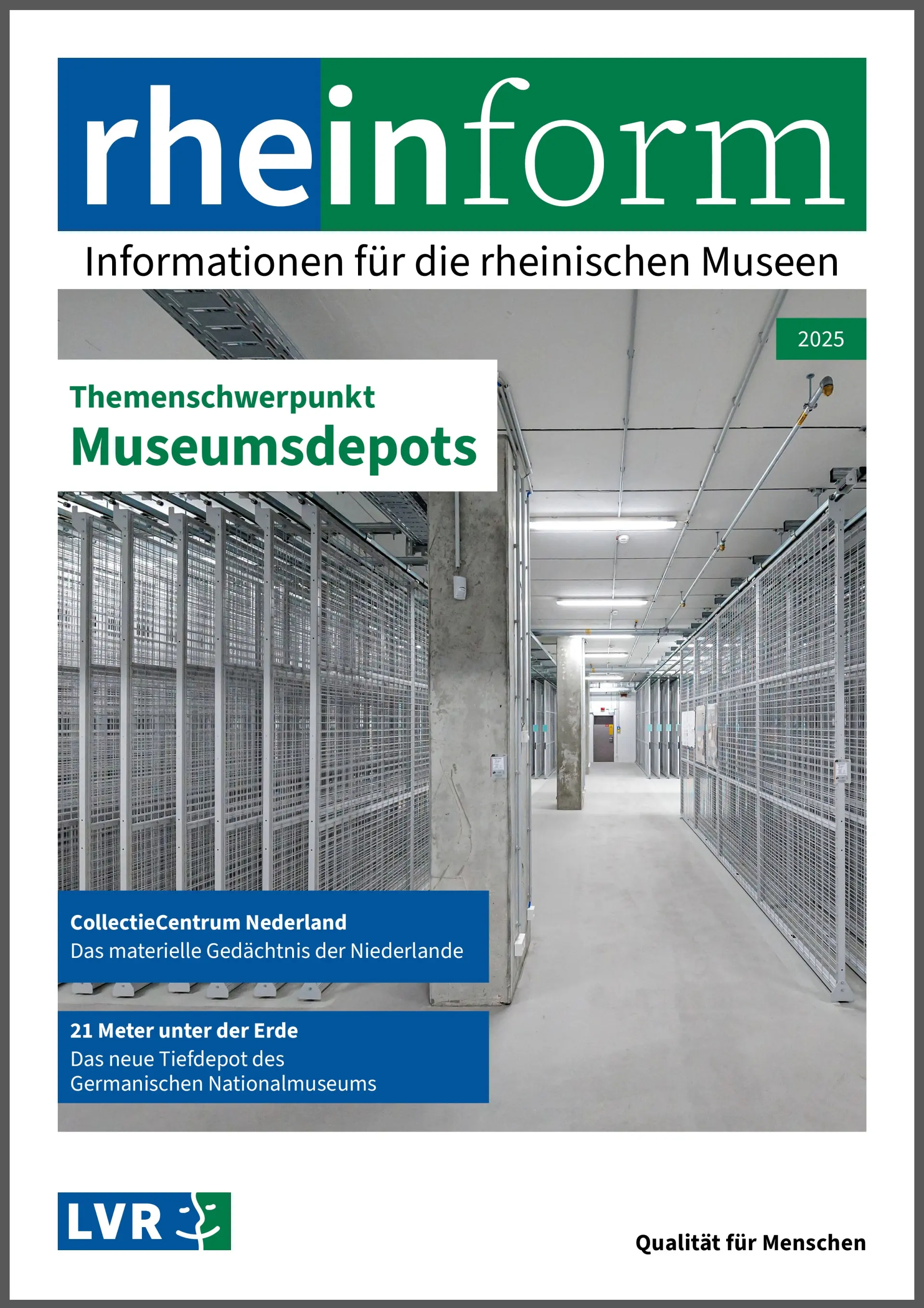 Cover rheinform 1/2025 "Museumsdepots"