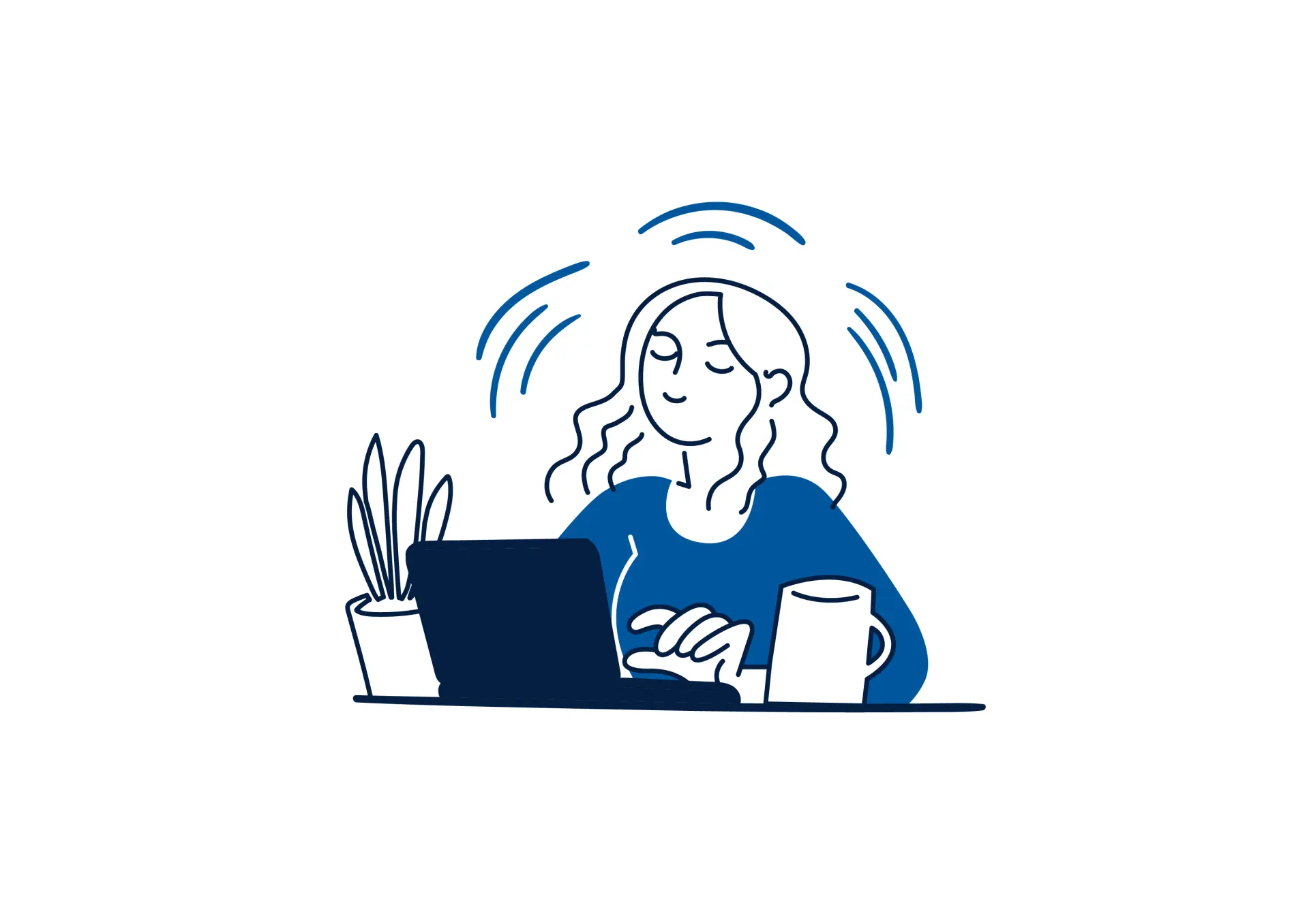 Illustration: Frau am Laptop