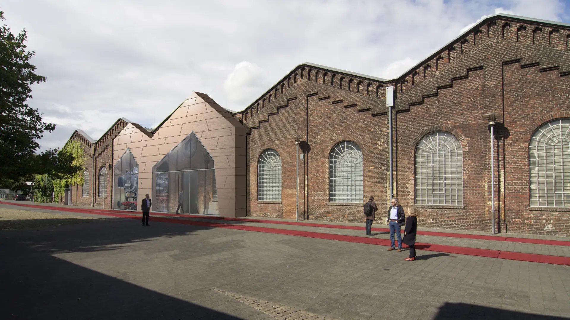 Foto: Fassade einer Fabrik aus rotem Backstein