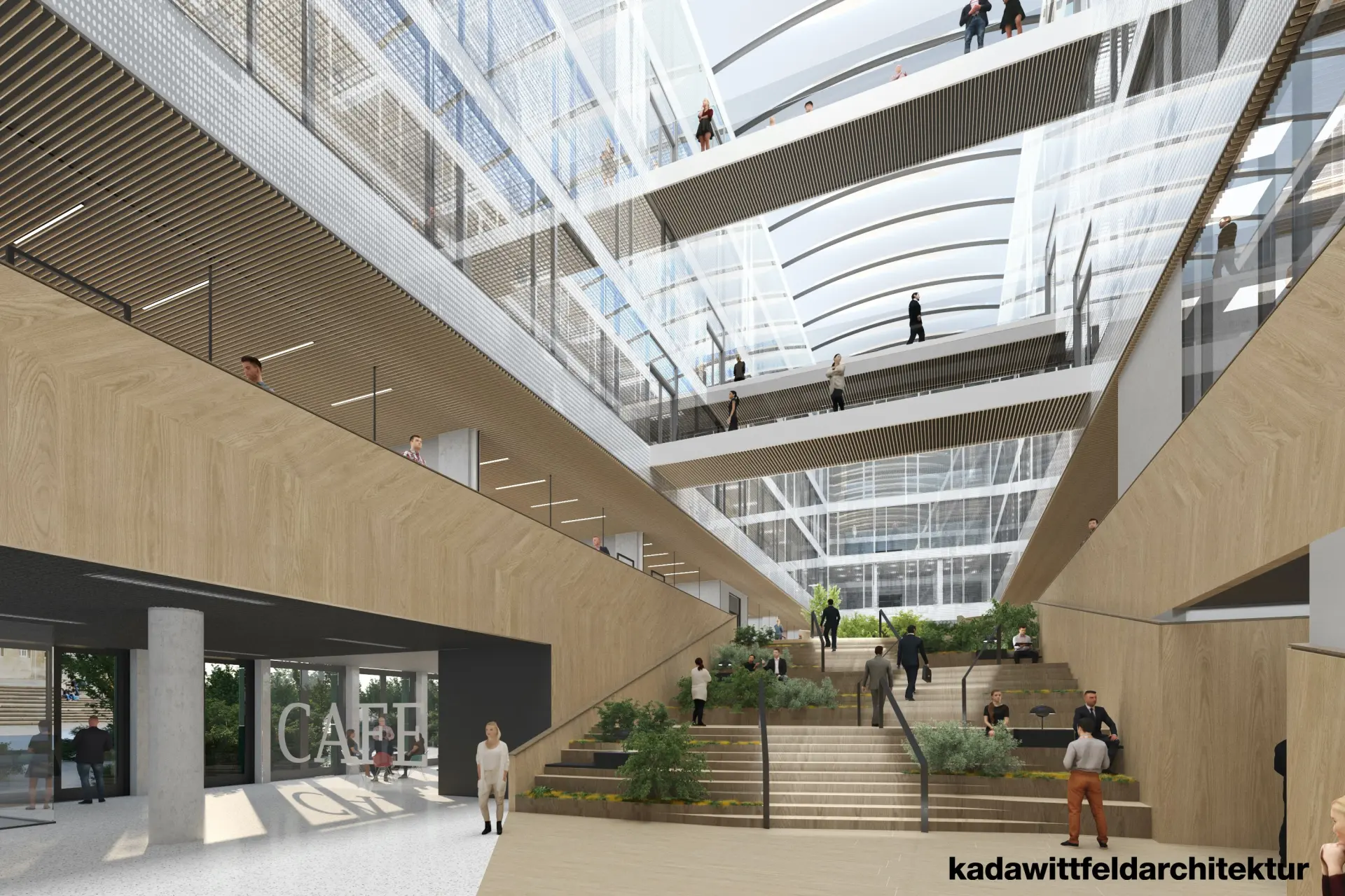 Visualisierung Foyer des Neubaus Ottoplatz