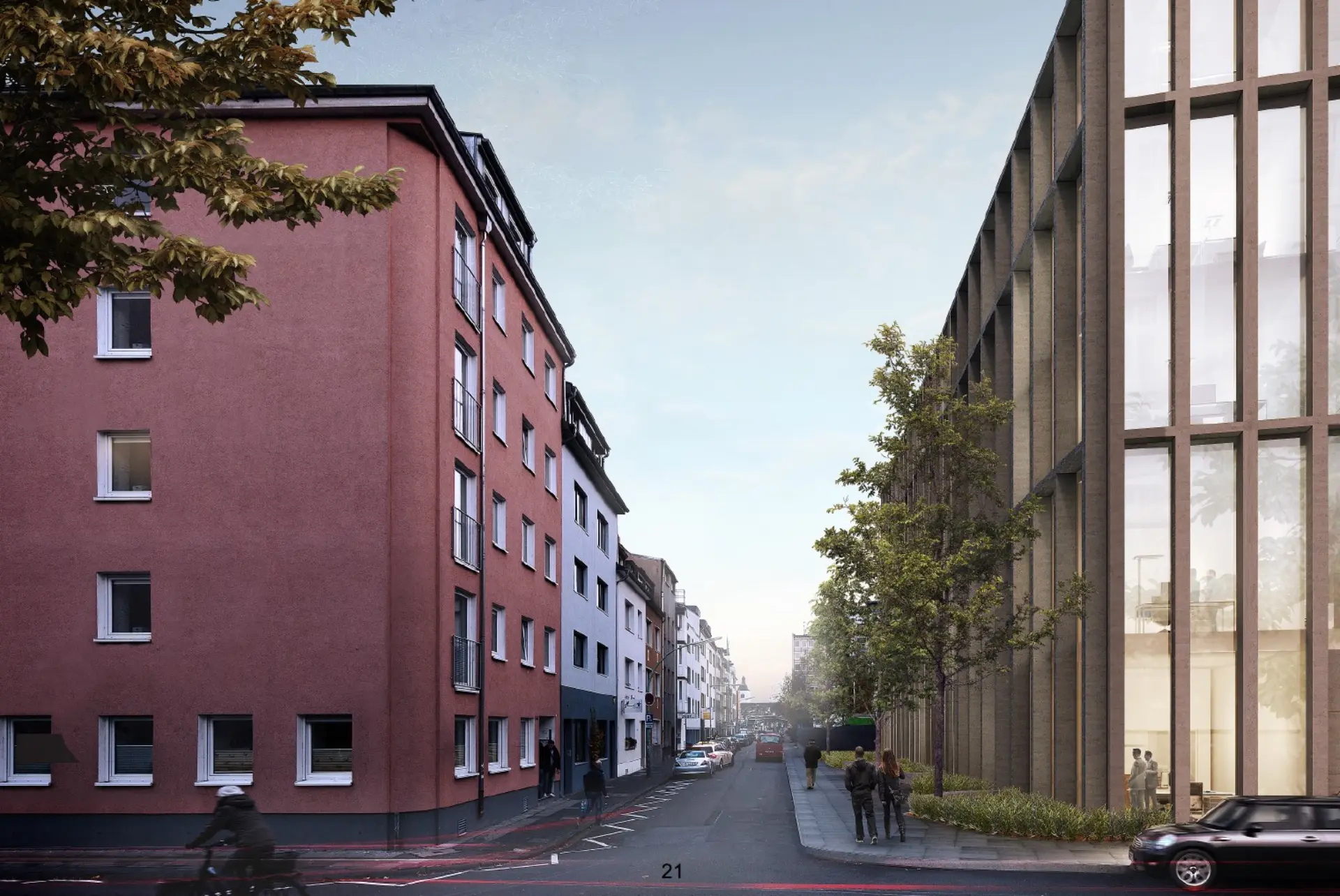 Visualisierung Neubau Ottoplatz Sichtachse Siegesstraße