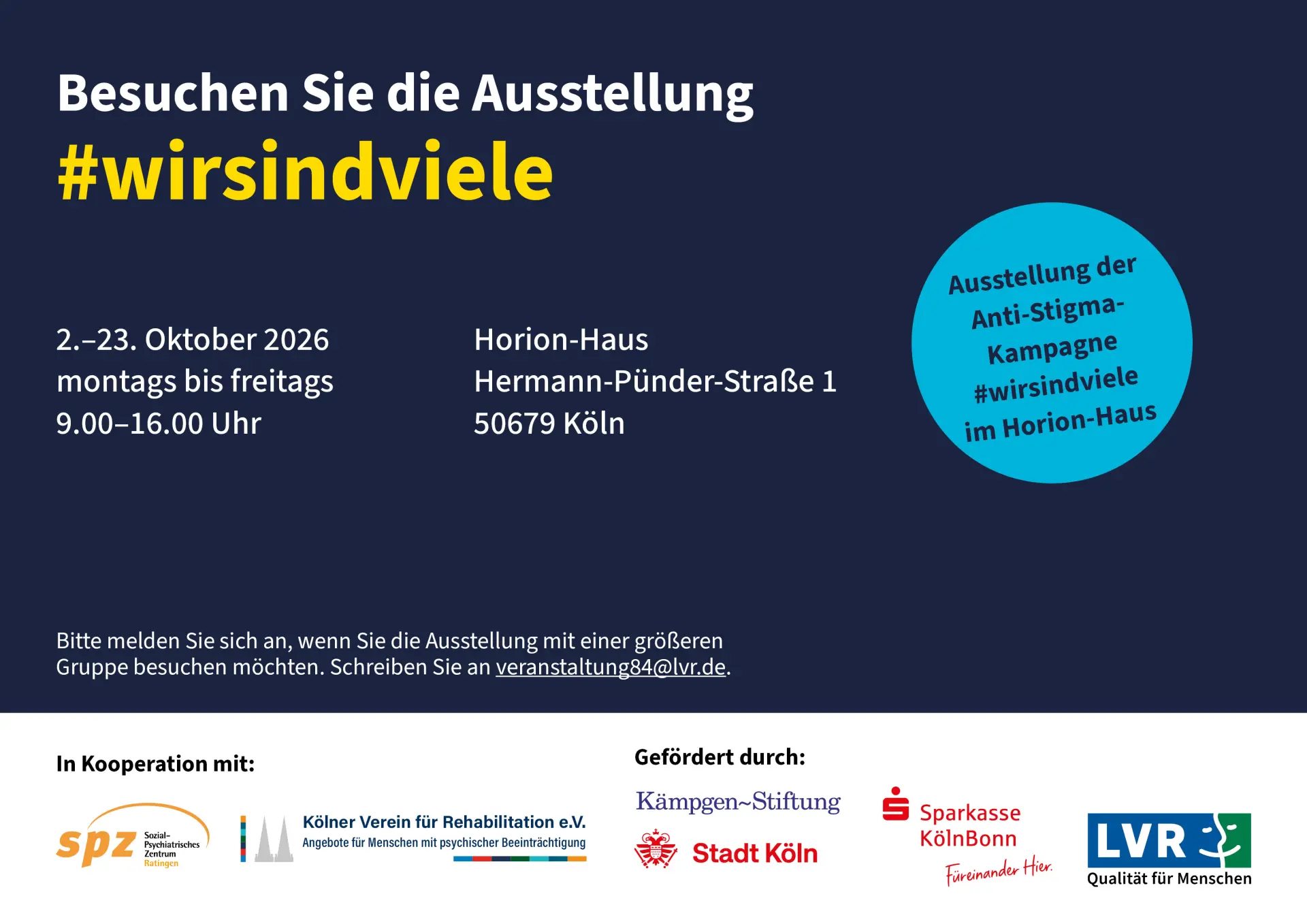 Zu sehen ist der Flyer zur Ausstellung #wirsindviele.