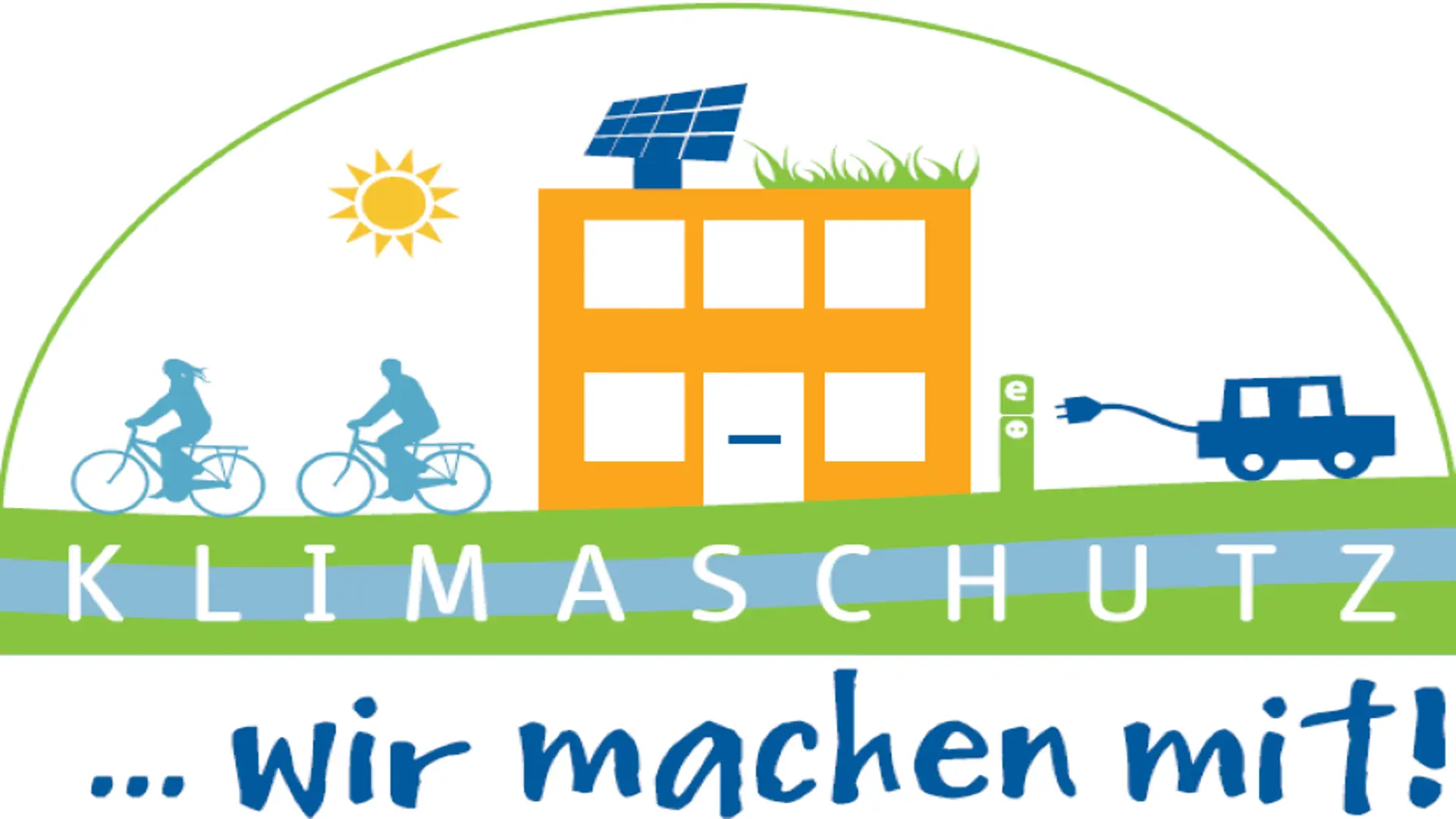 Das Bild zeigt das LVR-Klimaschutz-Logo mit dem Slogan "Klimaschutz - wir machen mit!"