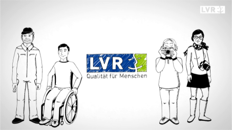 Bild mit vier Personen und einem Logo des LVR