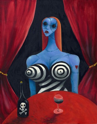 Tim Burton: Blue girl with wine, um 1997