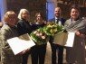 Dr. Tanja Zerl und Dr. des Tobias Rünger (Mitte) freuten sich über die Ehrung des LVR. Anne Henk-Hollstein (re.), Vorsitzende der Landschaftsversammlung Rheinland, und LVR-Kulturdezernentin Milena Karabaic (2.v.l.), überreichten den Albert-Steeger-Preis im Beisein von Bürgermeisterin Karin Meincke. Foto: Birgit Ströter / LVR