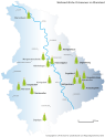 Eine Karte des Rheinlands. 