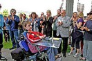 Rollstuhlfahrer beim Staffellauf