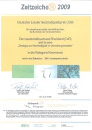 Urkunde des Deutschen Lokalen Nachhaltigkeitspreises 2009