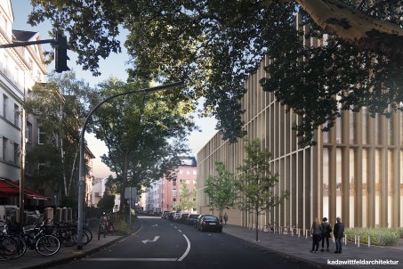 Visualisierung Neubau LVR-Haus aus Sicht der Neuhöfferstraße