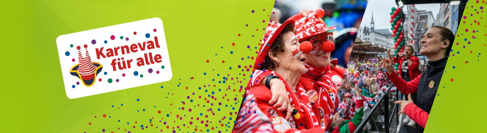 Collage mit Impressionen von feiernden Menschen beim Karneval.