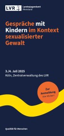 Titelseite des Flyers zur Veranstaltung "Gespräche mit Kindern im Kontext sexualisierter Gewalt"