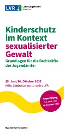 Titelseite des Flyers zur Veranstaltung "Kinderschutz im Kontext sexualisierter Gewalt"