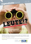 Titelblatt mit Jungen, der durch ein Fernglas schaut. Davor der Schriftzug "Leute!?"