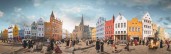 Grafik: Mittelalterliches Panorama der Stadt Wesel
