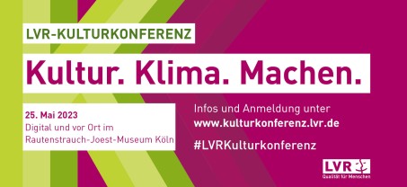 Textgrafik: LVR-Kulturkonferenz. Kulturland Rhenland. Wohin geht die Reise?