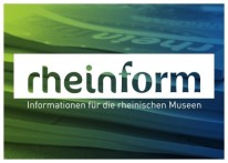 Grafik: Gerün-blauer Grund mit Aufschrift Rheinform