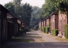Foto: schräge Blick in die Siedlung Eisenheim mit Backsteinhäusern