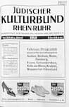 Titelblatt des Programmhefts von Februar 1934 des Jüdischen Kulturbunds Rhein-Ruhr. 