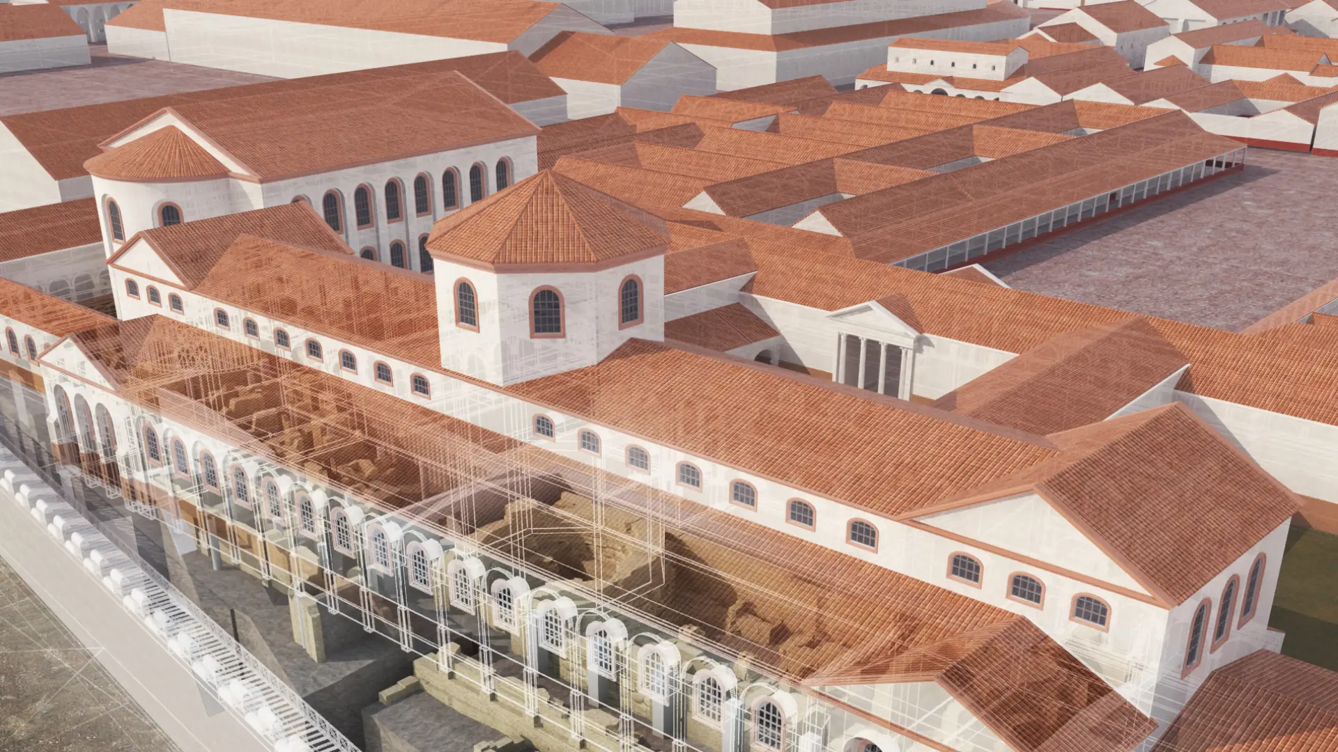 Eine Rekonstruktion eines römischen Palasts.