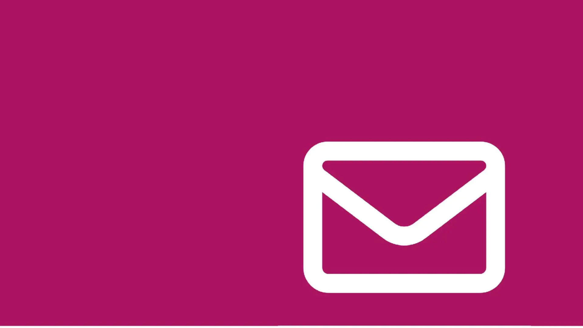 Weißes Piktogramm eines Briefumschlags auf magentafarbenem Hintergrund
