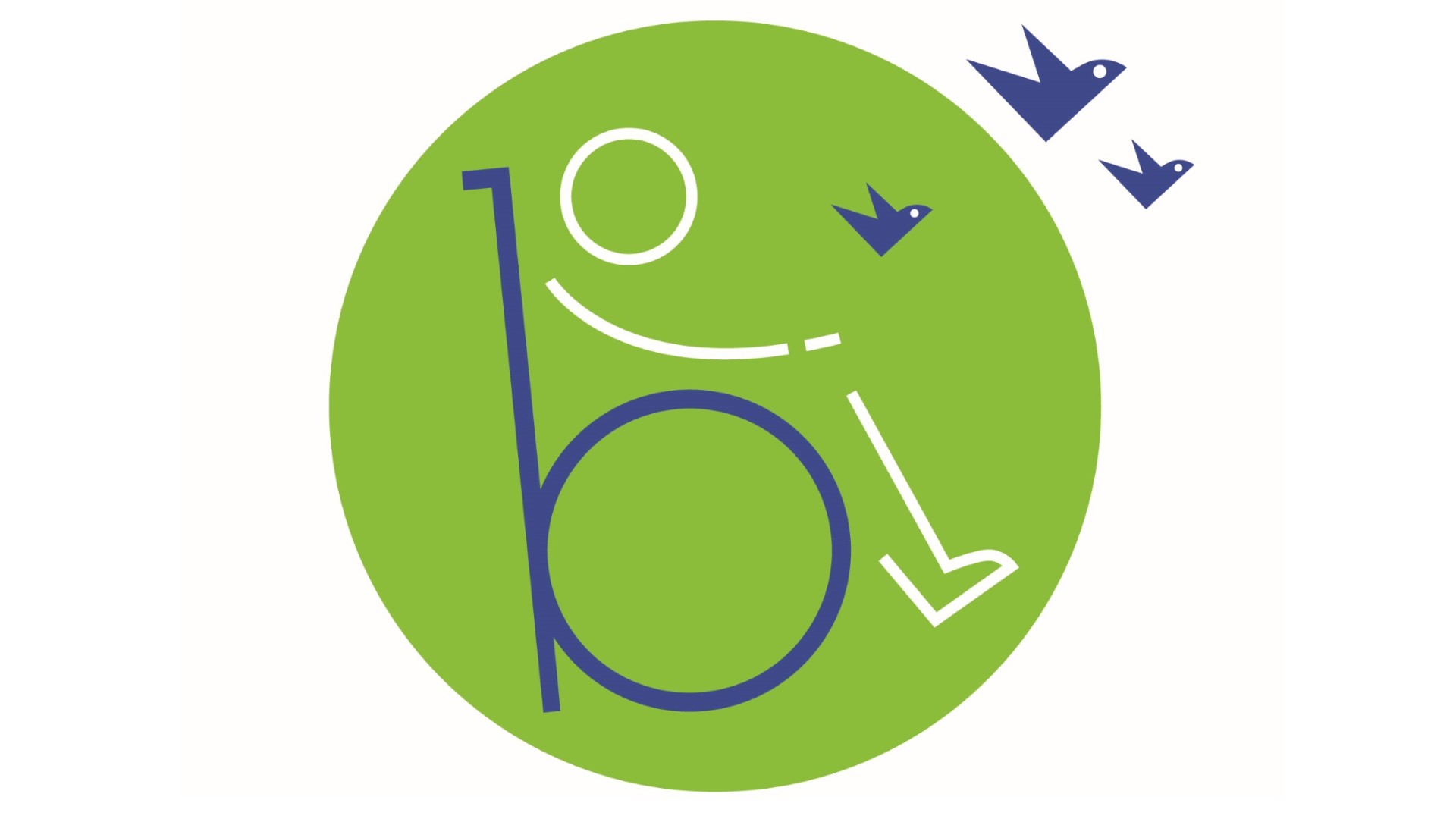 Das Logo des Förderverein ist ein grüner Kreis, in dem die Strichzeichnung eines Rollstuhlfahrers abgebildet ist. Der Rollstuhl ist als Buchstabe b dargestellt. Aus dem Kreis fliegen drei stilisierte blaue Vögel Der Schriftzu lautet: belve förderverein – Förderverein der LVR-Schule Belvedere. V.