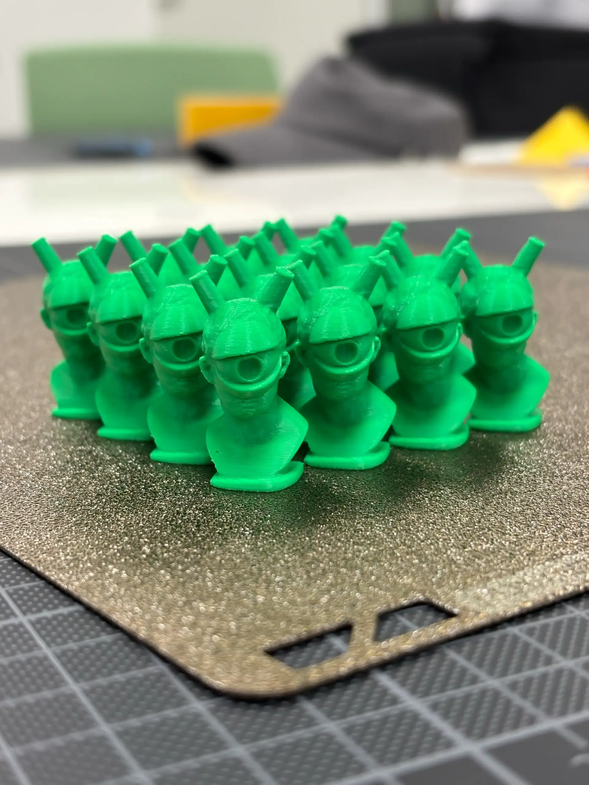 3D-Druck Figuren in der Farbe grün