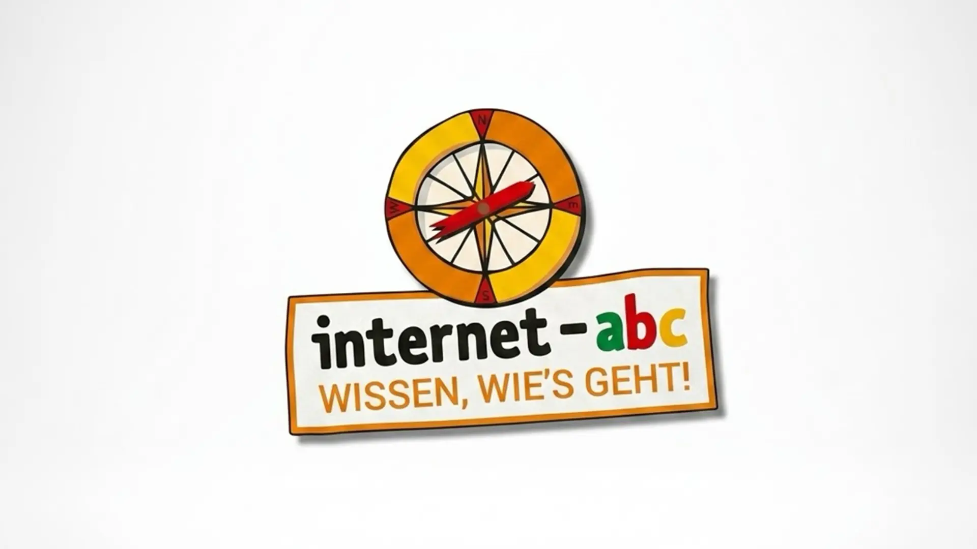 Kompass in orange, darunter Text: internet-abc, wissen, wie's geht!