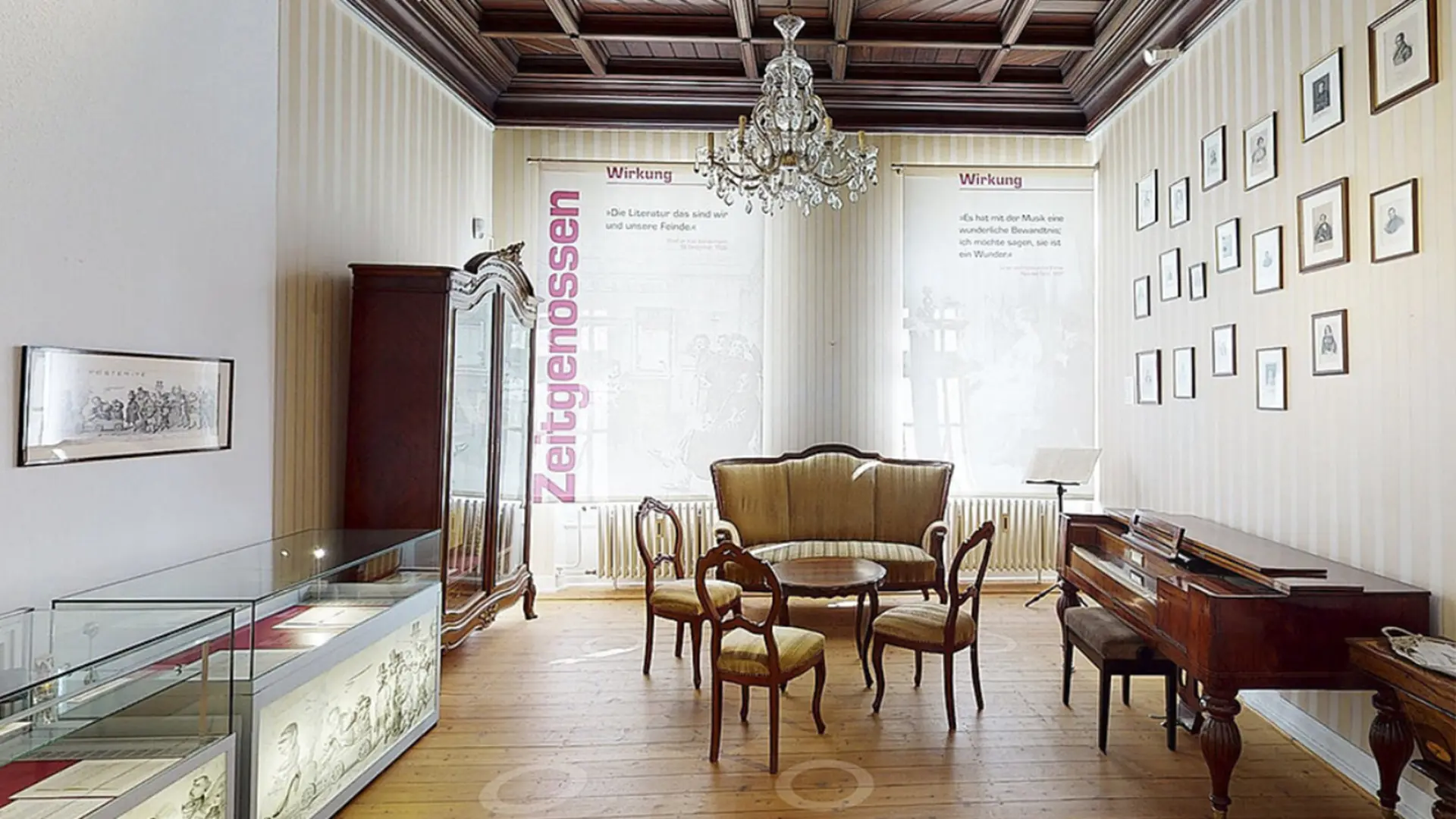 Blick in den Ausstellungsbereich des Lesesaalsim Heinrich-Heine-Institut Düsseldorf